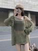 2025 Spring Summer Women's Mesh Cardigan: Lightweight, Loose, Off-the-Shoulder Knitwear with Long Sleeves
