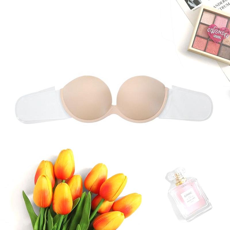 

Женский бюстгальтер с открытой спиной, без бретелей, сексуальный, гладкий, свадебный, пуш-ап, чашки B C D - B025 D бежевый