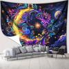 VIKAMA Fantasy Floral Star and Moon Tapestry  Bohemian Style Ideal for Living Rooms Bedrooms and Balconies As Artistic Decor