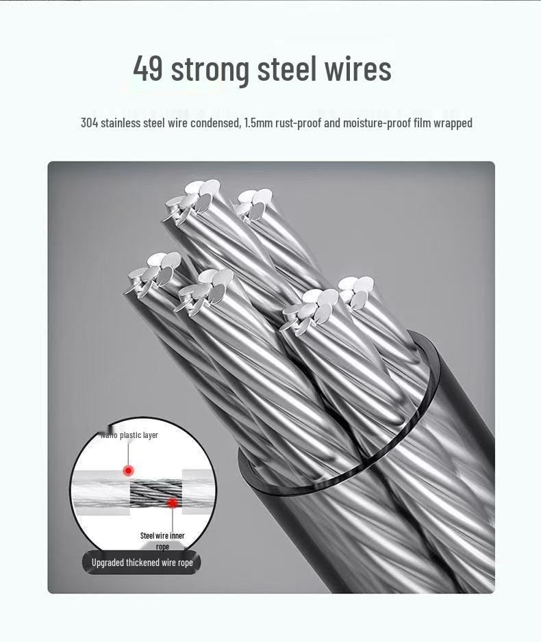 Invisible Retractable Clothesline: Wall-Mounted Stainless Steel Rope Rack for Indoor Drying