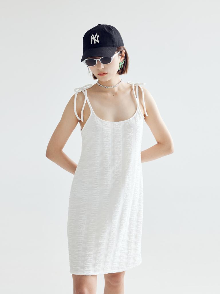 Bomnal Boutique Ribbon Strap Mini Dress _ White