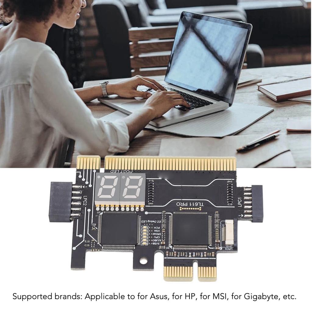 PCI-E Card PC Detector for Laptops and Desktops with Post LED Indicators, Motherboard Debug Analyzer for IT Engineers and DIY Computer Users