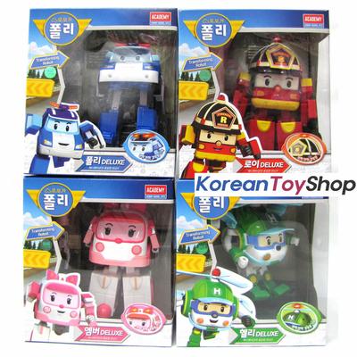 Pochodzenie Korea Model - Robocar Poli Transformer Deluxe 4szt (POLI + ROY + BURSZTYN + HELLY) Robot zabawka od Akademii