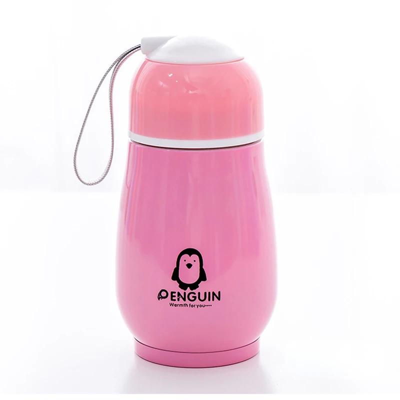 Portable Children Thermos Stainless Steel Penguin Pattern Vacuum Flask Durable Coffee Thermos Sealing Water Cup Household Kettle