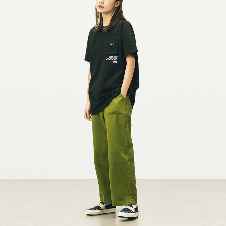 Vans 3D Pocket Printed Casual Short Sleeve T-Shirt Women Tops Black VN0A5F1YBLK