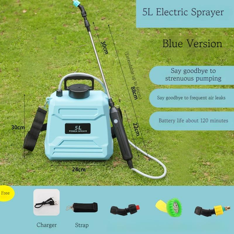8L Electric Backpack Sprayer High Pressure Rechargeable Agricultural Pesticide Sprayer for Garden Lawn Flower Irrigation