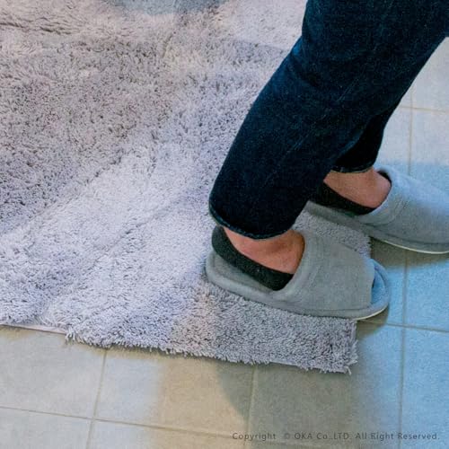 OKA Trockenware D Natur Toilettenmatte, Normale Größe (Ca.. 65cm x 65cm), Grün (Trocken, Saugfähig, Schnelltrocknend, Antibakteriell, Geruchsresistent, Waschbar