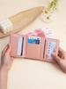 Women's Tri-fold Wallet: Simple Fashion, Embroidered Heart Design, Multi-Card Slots, Money Clip