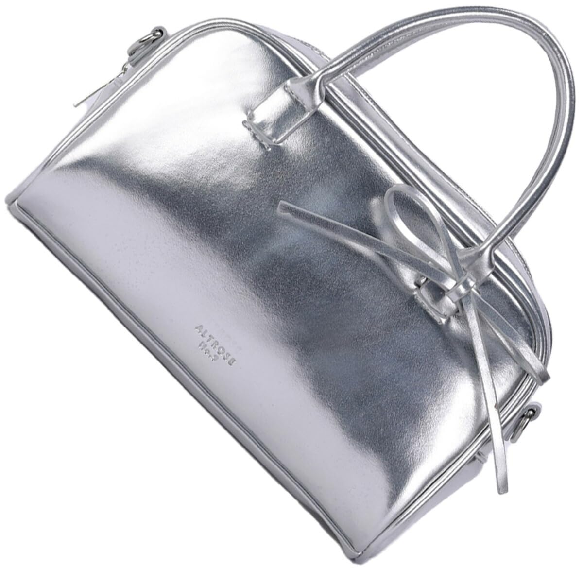 

Серебряная сумка через плечо Сумка Бостон Мини Бостон Мини 2WAY Сумка-тоут из синтетической кожи Простой Однотонный вид Милый бант Балетный стиль Милый Популярный бренд