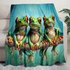 Frog Plush Blanket Suitable All Seasons Soft Comfortable Sofa Office Nap Travel Birthday Gift Christmas Present