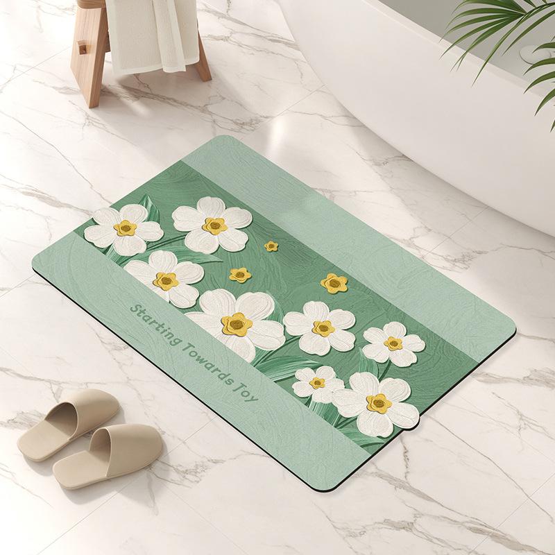 Badezimmerbodenmatte, Diatomeenerde saugfähige Fußmatte, WC-Teppich, Toilettentürmatte rutschfest Eingangstürmatte