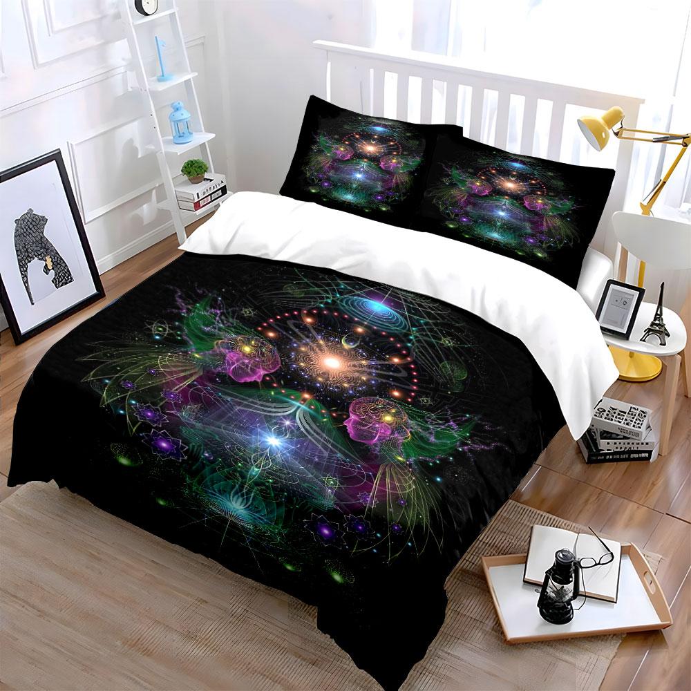 Colorful abstract cosmic design. Bedding sets Duvet cover sets Duvet covers Pillowcases(1 * Duvet Cover 2 * Pillowcases without duvet insert)