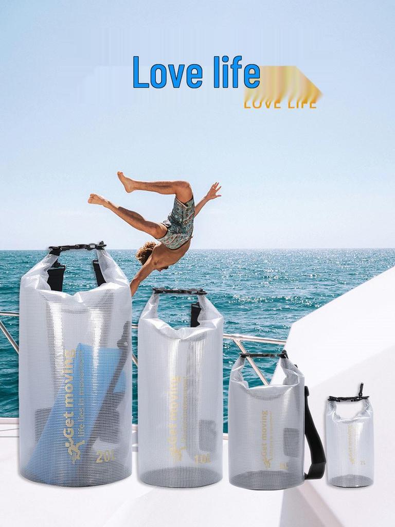 Portable Waterproof Mesh Swimming Bag - Translucent and Foldable for Outdoor Sports & Canyoning