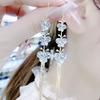 Korea Dongdaemun Butterfly Diamond Earrings Super Flash Long Tassel Xianqi Mori Internet Celebrity Explosion Earrings