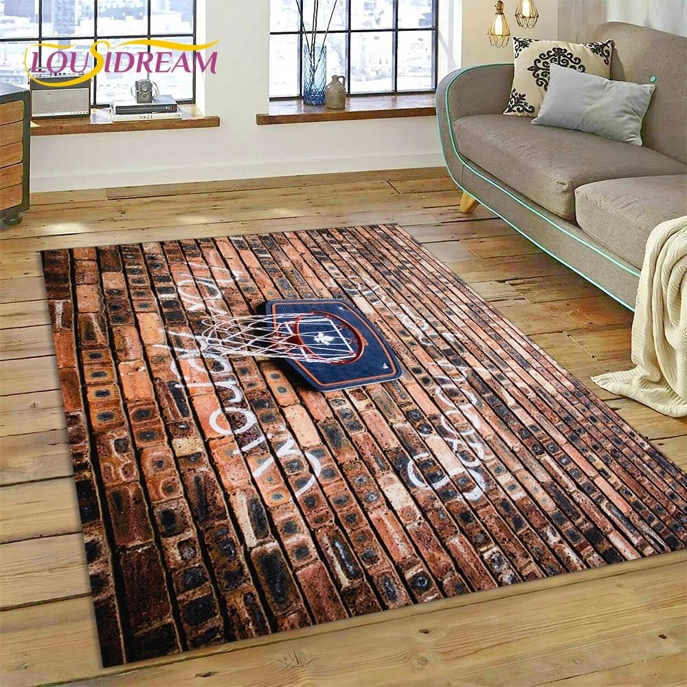 Rama boiska do koszykówki Dywan z kreskówek do sypialni, salonu, dekoracji sofy, duża dekoracja podłogi dla dzieci