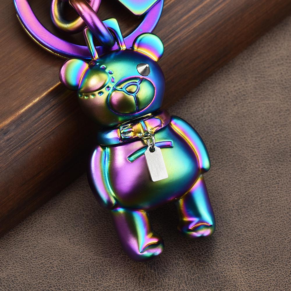 Colorful Street Dance Bear Keychain - Trendy Jewelry Accessory for Men & Women