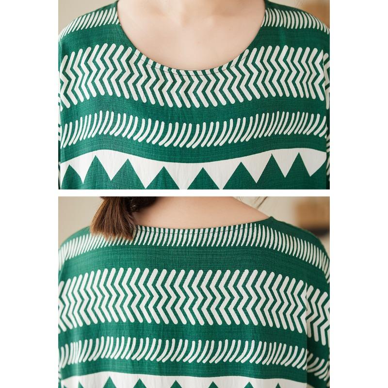 DIMANAF New 2025 Summer Women Plus Size Dress Printing Loose Elegant Basic Casual Long Dress Vintage Maxi
