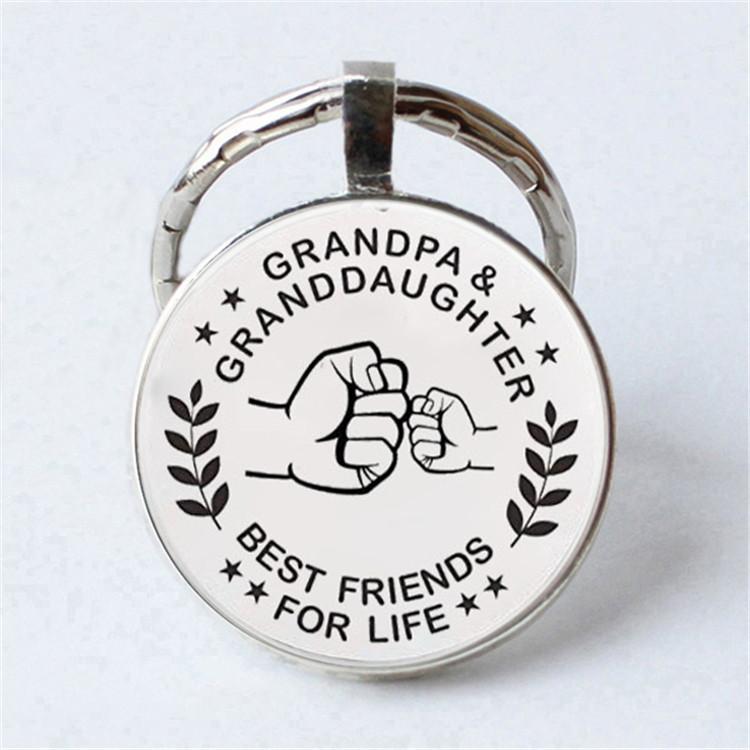 Keychain Accessories Pendant Floral Thanksgiving Text Good Friends Retro Personalized Keychain Gift Pendant