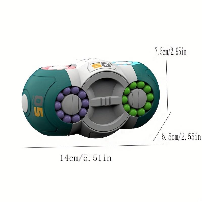 Challenging 3D Cylindrical Cube Puzzle Toy with Vibrant Beads - Magic Bean Gyro Spinning Slider Game,Ideal for Adults & Teens