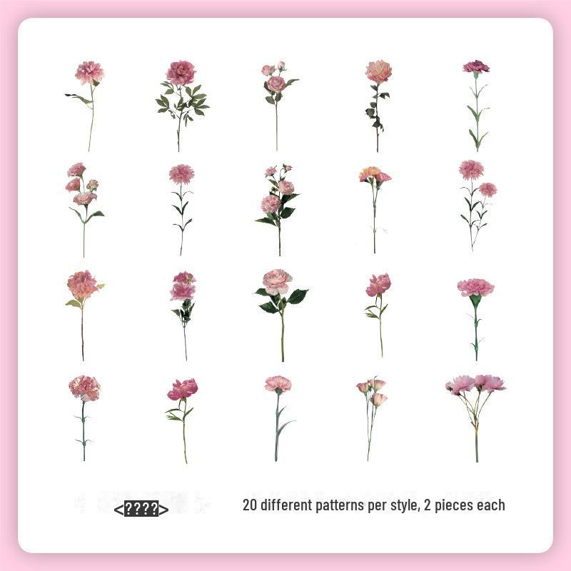 Yuezhen Retro Nature Sticker Pack: Flowers & Butterflies for Children's Handbooks