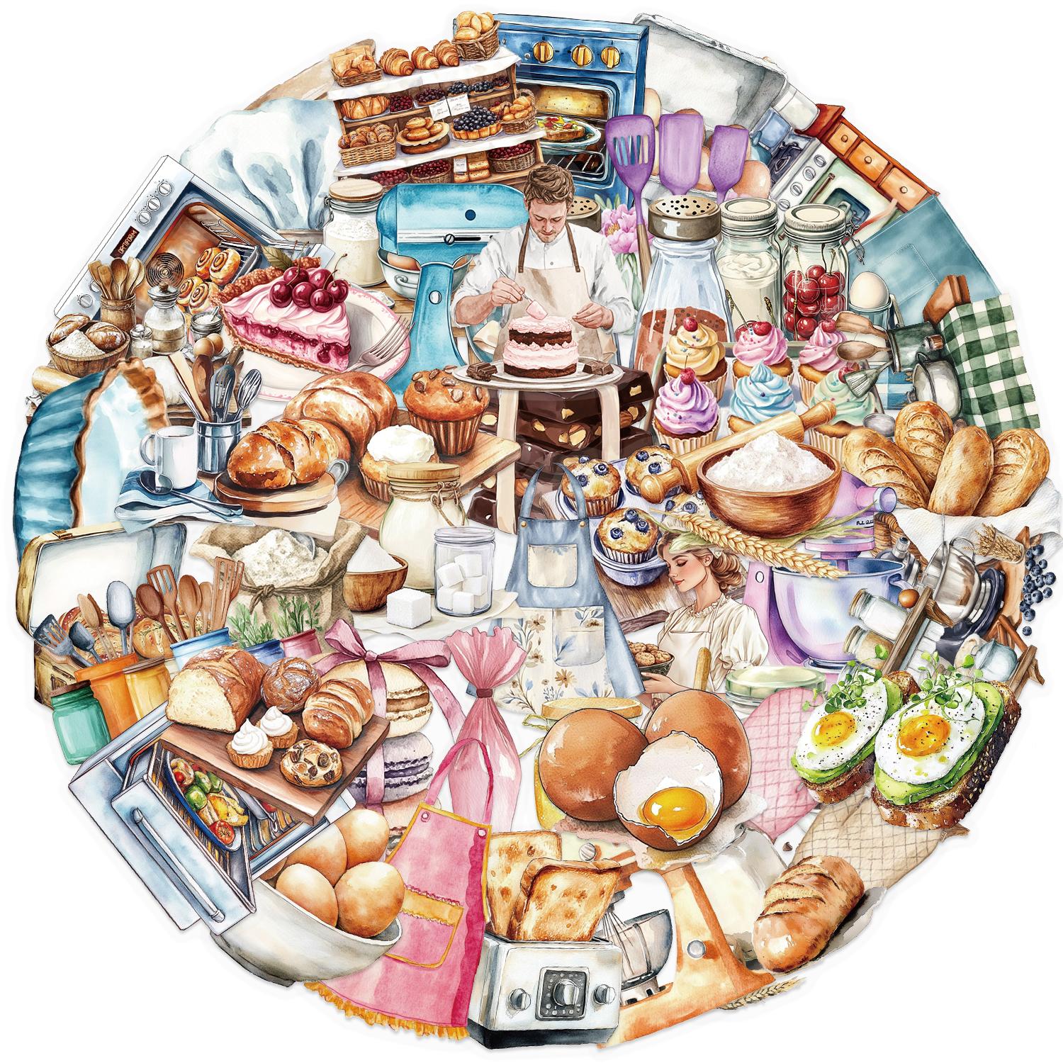 50 шт. Наклейки на тему выпечки Хлеб Десерт Рисунки Прозрачные Водонепроницаемые Для телефона Ноутбука Чашки Багажа Декоративные Наклейки