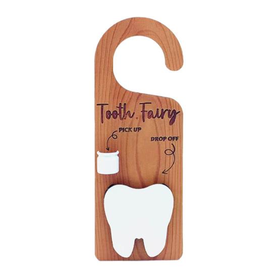 Wooden Tooth Holder Door Hanger Lost Teeth Pick-up Drop-Off Door