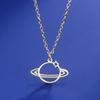 Saturn Planet Star Pendant Necklace for Women Celestial Space Creative Romantic Jewelry Accessories Birthday Gift
