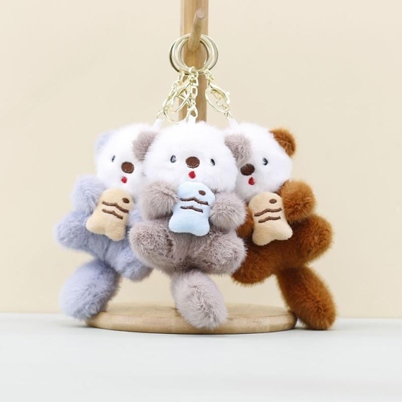 Soft Plush Animal Keychain Plushie Key Ring Compact Design Hanging Ornament For Bags Cars Home Decoration