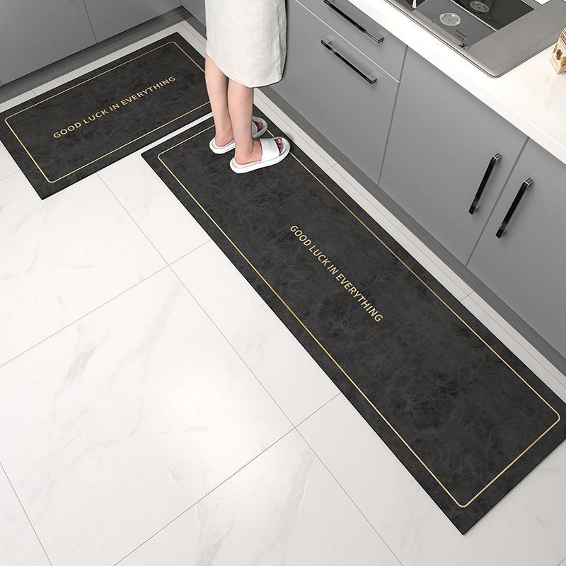 Rug for Kitchen Floor Mat Water-absorbing Non-slip Foot Mats Runway Long Carpet Black Carpets Minimalist Home Decoration Rugs
