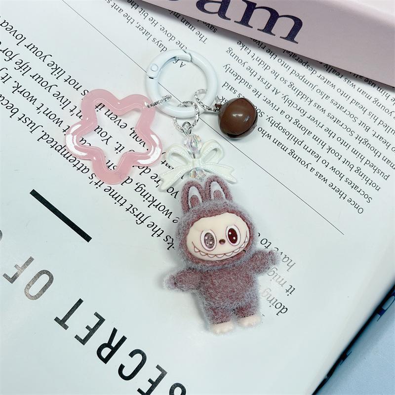 Niedlicher Beflockter Schlüsselanhänger Kleiner Puppenanhänger Trendiges Spiel Studentenpaar Taschenhängezubehör