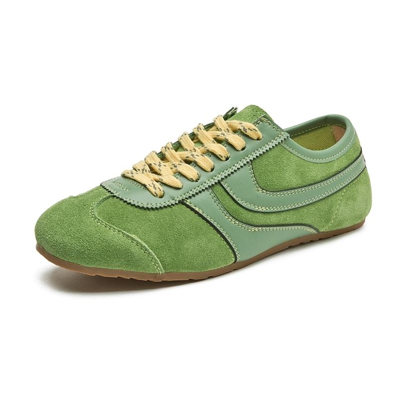 Women's Retro Leather Sneakers Casual Low Heel Walking Shoes Square Toe Comfortable Fashion Sneakers
