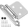 Satin Nickel Self Closing Kitchen Flush Cabinets Hinge 10 Pair 2-1/8" Brushed Nickel Cabinet Door Hinges Cupboard Variable Flush Cabinet Hinge Face