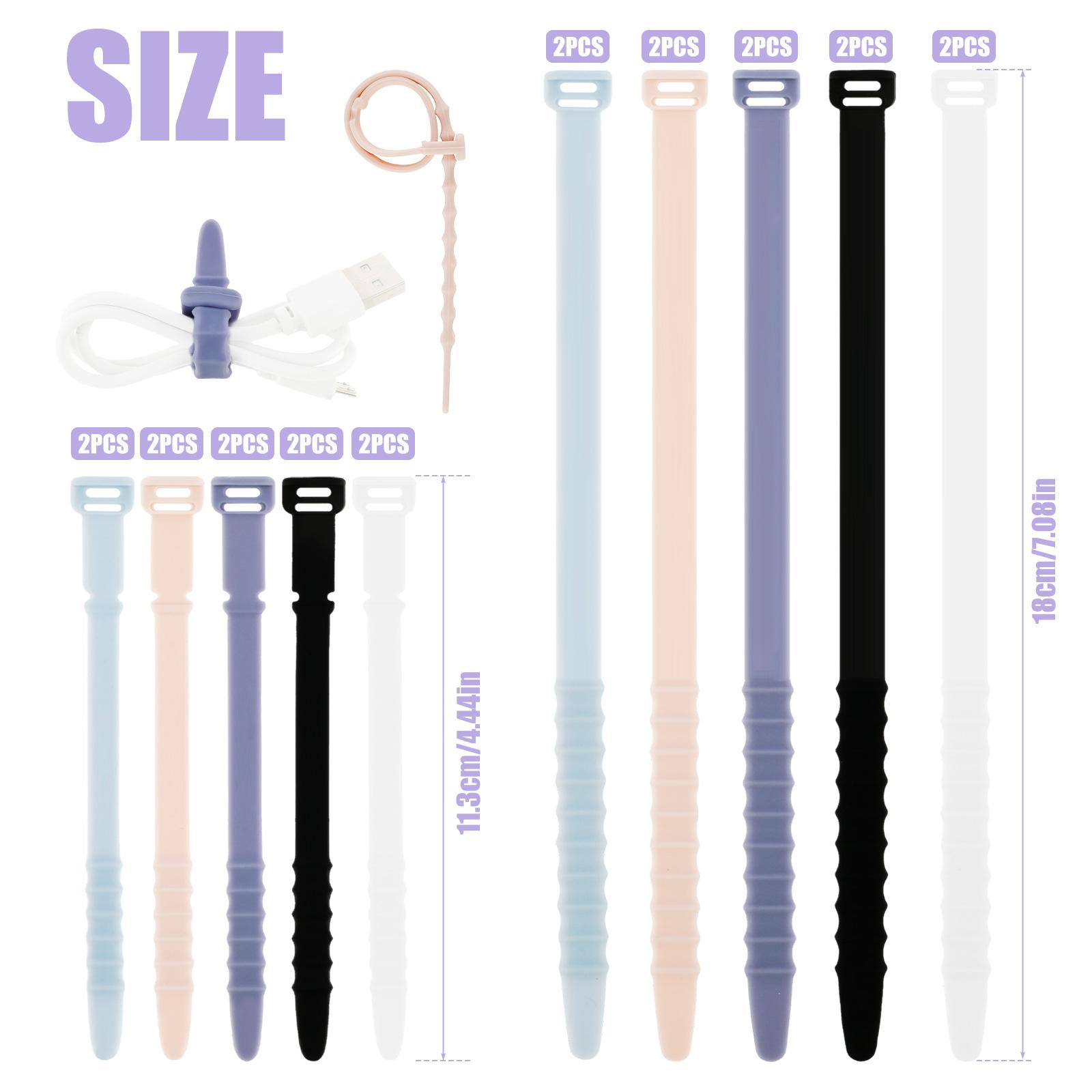

Releasable Cable Ties Wire Organizer Silicone Hook Loop Wrap Zip Bundle Bandage Tie Cable Management Fastening Cable Straps