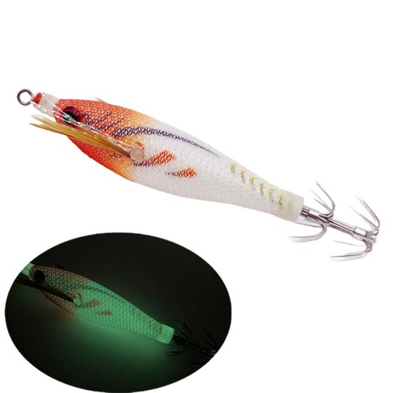 8cm/6g Luminous Shrimp Bait Sharp Squid Hook Simulation 3D Fisheye Jigging Fishing Outdoor