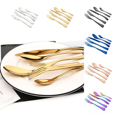5Pcs Bunte Spiegel Geschirr 304 Edelstahl Moderne Luxus Geschirr Teelöffel Abendessen Dessert Besteck Set Für Hochzeit Hause