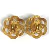 CHANEL vintage Faux Pearl Flower Accessories Earrings Metal Gold