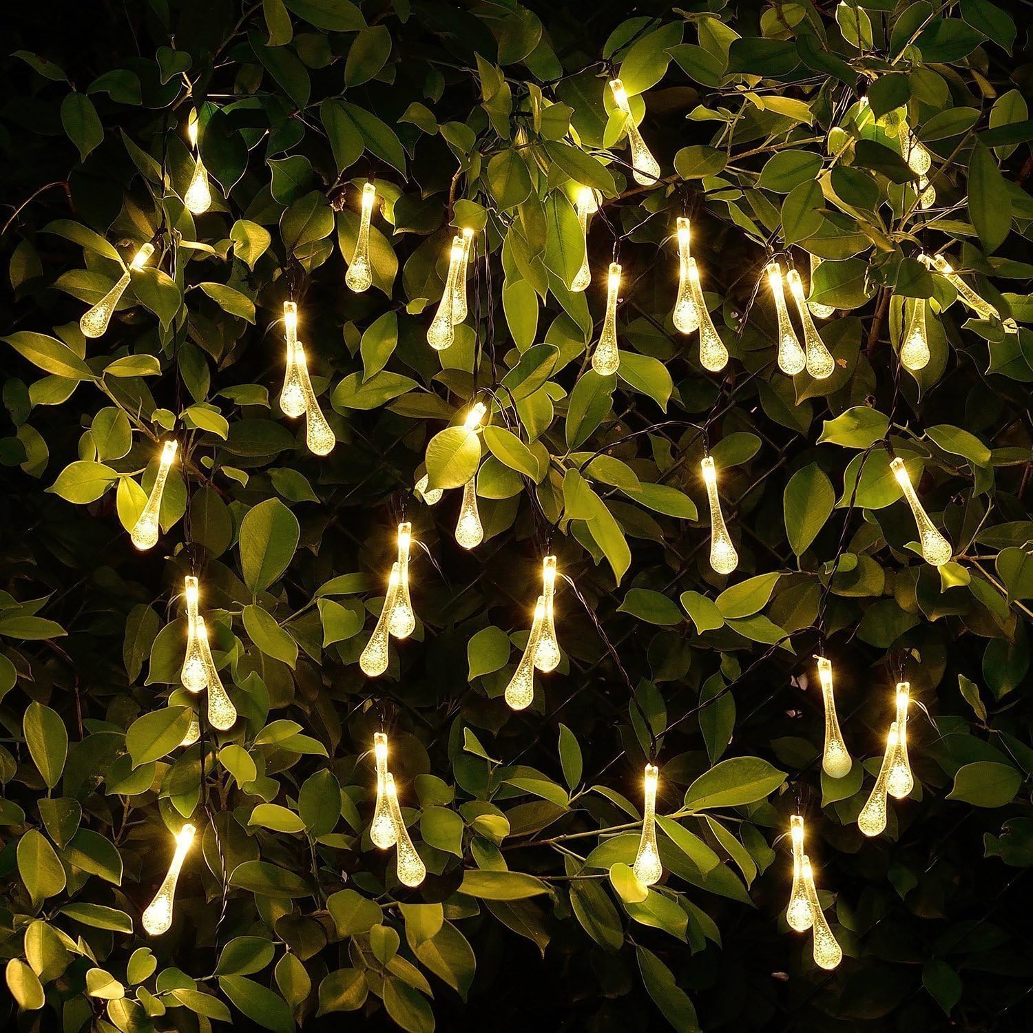 

Solar Water Drop Fairy Lights 6m 30LEDs Solar String Light Waterproof Fence Lamp for Outdoor Yard Garden Christmas Decorations