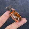 Natural Citrine Gemstone Handmade Copper Wire Wrap Jewelry Pendant 2.17" Q1b89