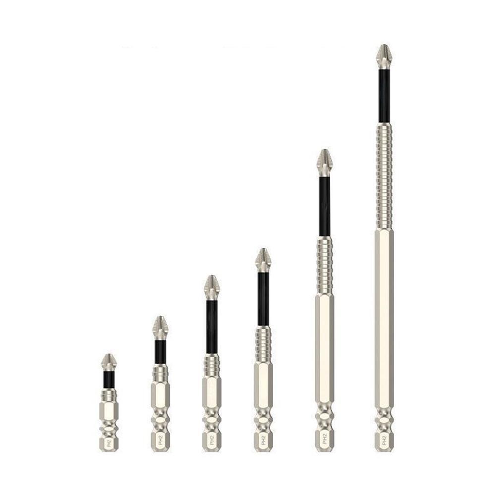 5/6 Stück Verbesserte Rutschfeste Hohe Härte PH2 Schlagbohrerbit Kreuzschlitz Elektrobohrer Elektro-Schraubendreherbit