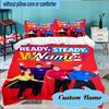 Custom Name 3PCS Wiggly World Tour Adventure Bedding Set Including 1pc Duvet Cover And 2pcs Pillowcases for Bedroom, Dormitory Gift Home Decor