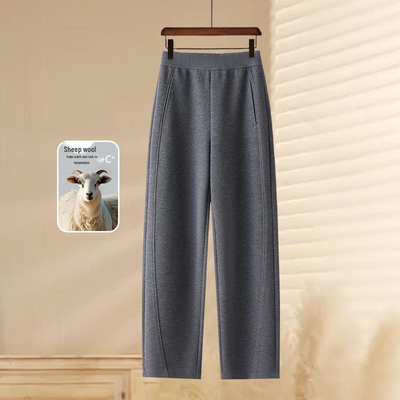 Women s Wide-Leg Velvet Thickened Sweatpants - Casual, Warm, Loose-Fit for Autumn/Winter 2025 XL /29: 115-125 lbs