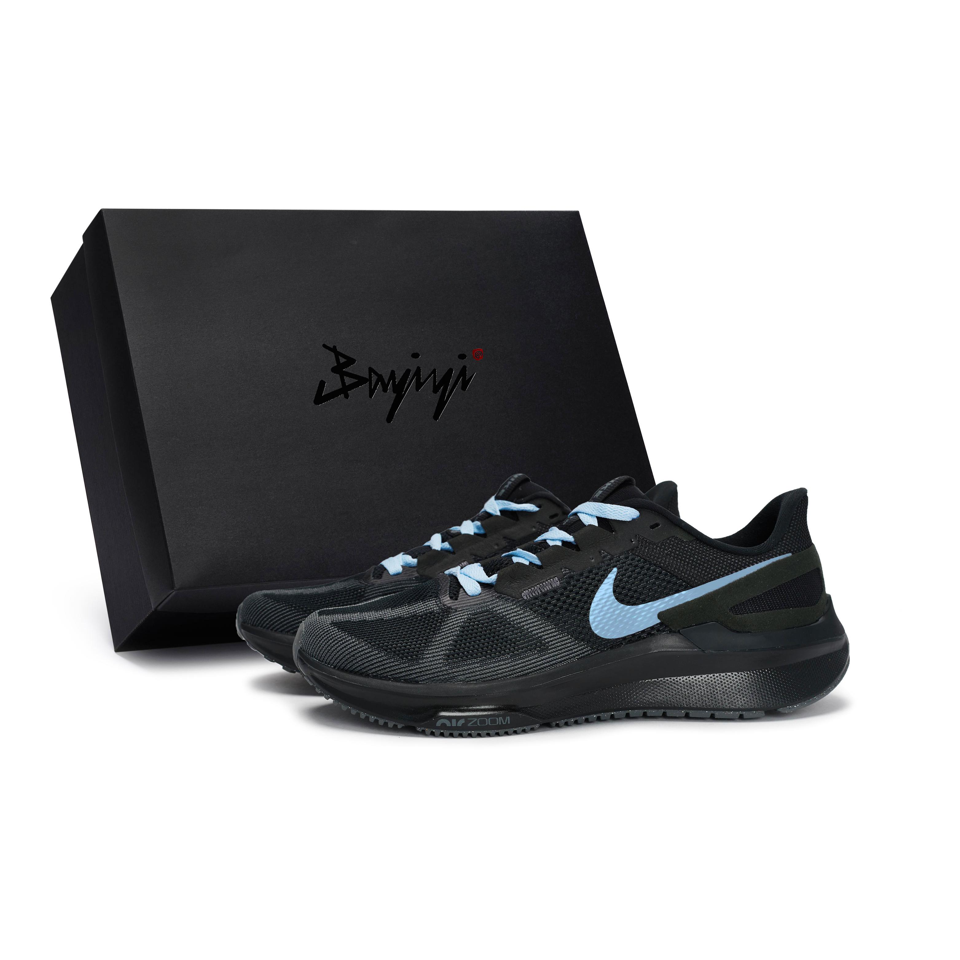

Nike Zoom Structure 25 Slip Resistant Abrasion Resistant Low top Running Shoes Men s Black Blue DJ7883-006(Team80-S-BOX) 39