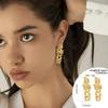 Exaggerate Trendy Liquid Lava Metal Heart Drop Stud Earrings for Women Charm Geometric Irregular Folds Party Jewelry Accessory