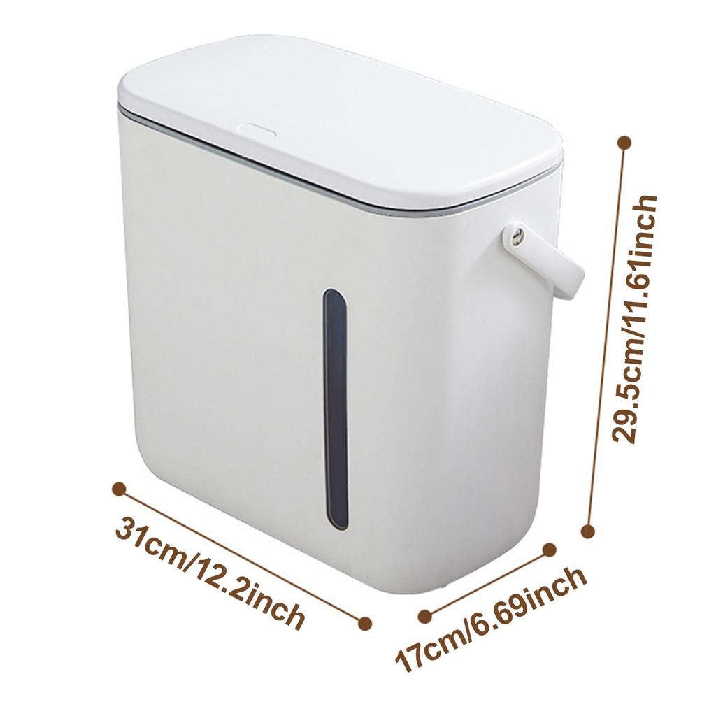 Trash Can with Lid Garbage Bin Container Removable Recycling Waste Double Compartments for