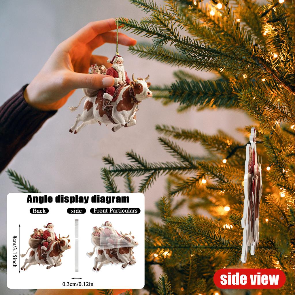 2D Weihnachtsschmuck, Flacher Weihnachtsbaum aus Acryl, Heimdekoration, Anhänger für den Weihnachtsbaum