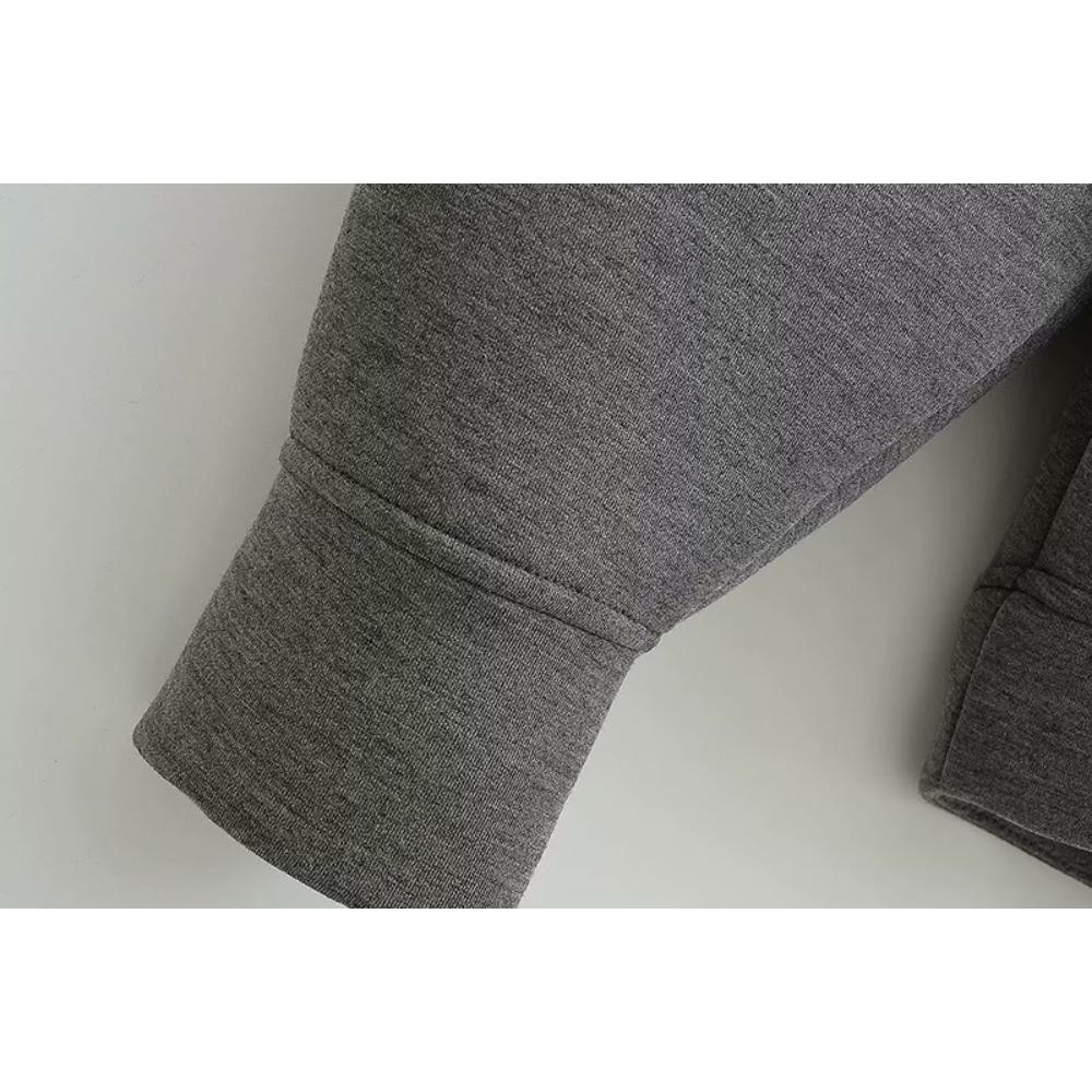202 European and American Winter Retro Sweater Zipper Sweatshirt Fashion Long Sleeve Street Parka Women Outside
