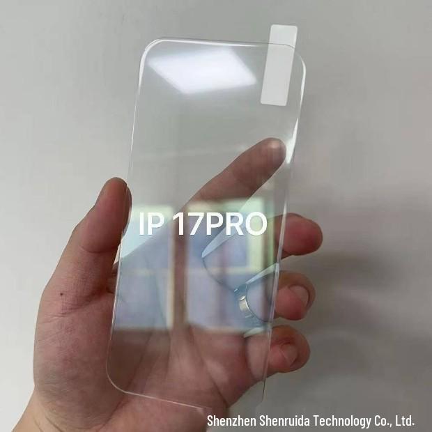 Apple iPhone 17 Pro Max HD Tempered Glass Screen Protector, Aluminum, Curved Edge, White, Thick Glue