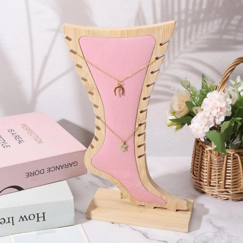Creative Velvet Wooden Board Holder Storage Jewelry Hanging Stand  Desktop Use
