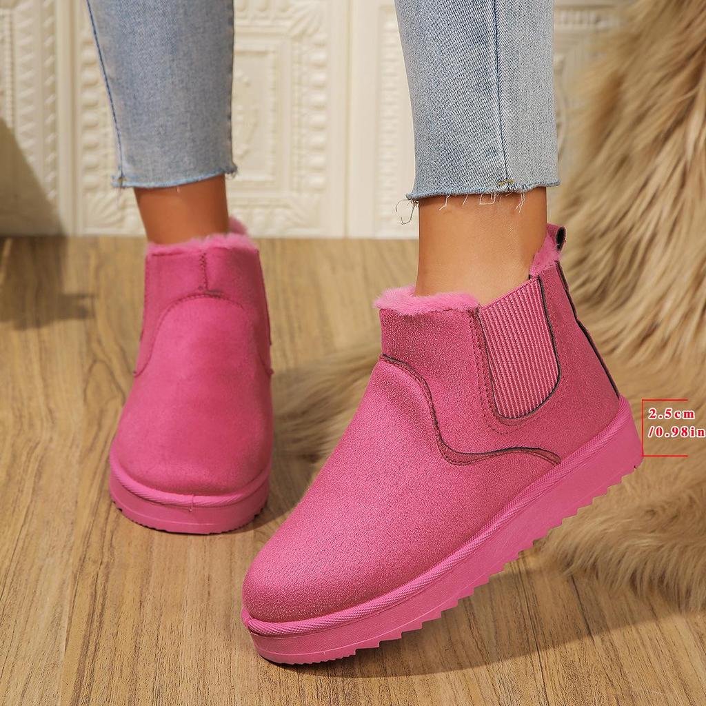 2025 New Arrival Thickened Fleece-Lined Cotton Boots Winter Fashion Slip-On Women's Snow Boots