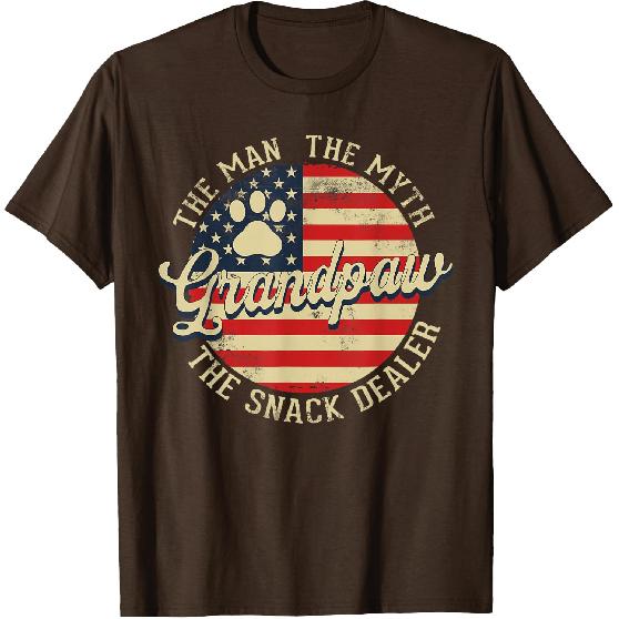Grandpaw The Myth The Snack Dealer Fathers Day Dog Grandpa T-Shirt